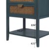 2 Drawer Side Table - Natural Rattan - End Table - Suitable For Bedroom, Living Room, Or Study - Green - Image 6