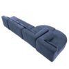 Upholstered Sofa Free Combined Sofa Couch With 2 Chaise Lounge And 5 Back Pillows For Living Room - Blue - Image 17