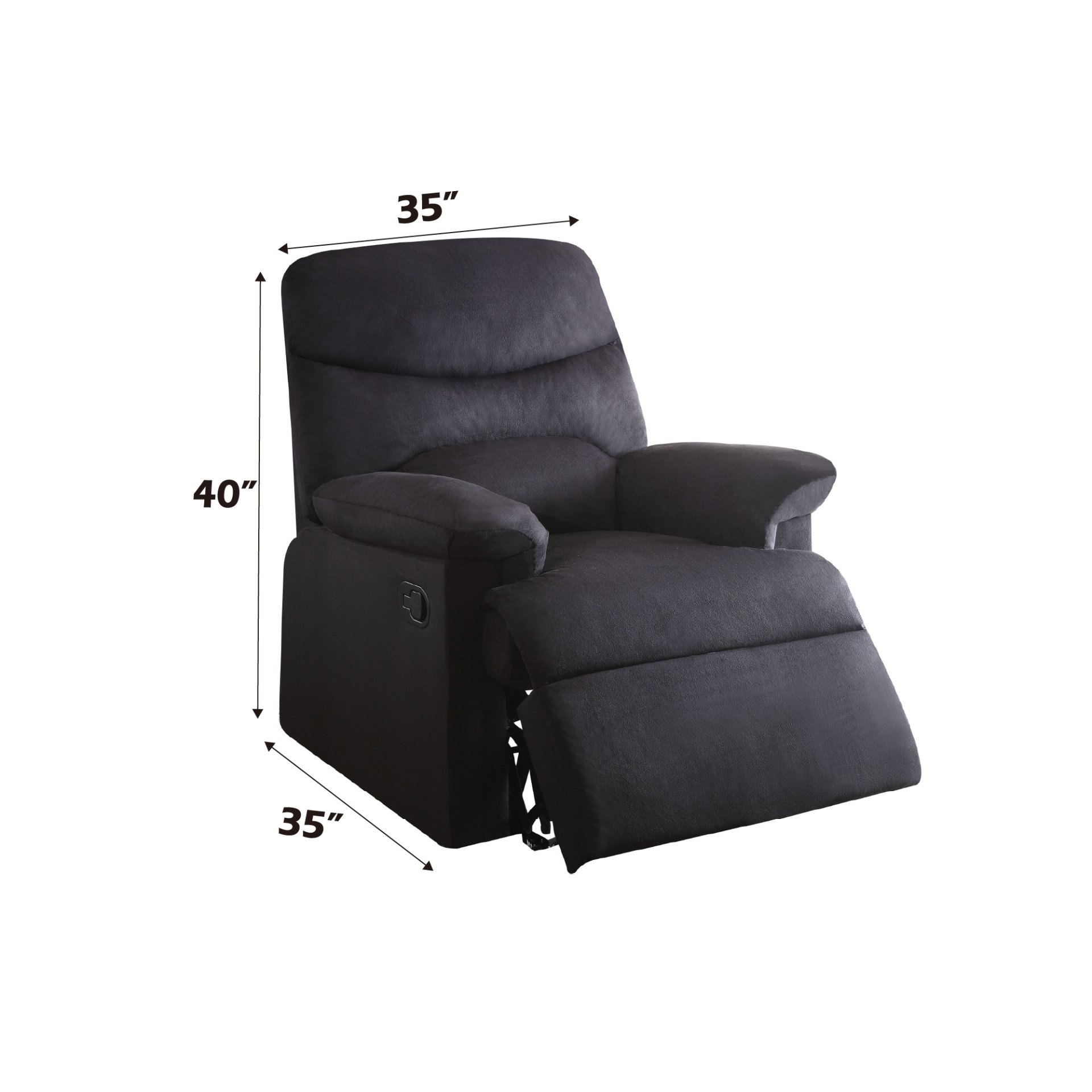 Arcadia - Woven Motion Recliner - Black - Image 2