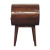 Large Circular Open Bedside Table - Brown - Image 8