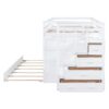 Full Over Full Bunk Bed With Twin Size Trundle And Staircase - White - Image 4