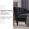 Velvet Chaise Lounge, Button Tufted Right Arm Facing Lounge Chair With Nailhead Trim For Living Room - Black - Image 20