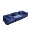 Convertible Floor Sofa Bed With Fixed Shape Frame, Boneless Modular Sectional Sofa, For Living Room - Dark Blue - Image 16
