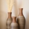 Desktop Vase, Classic And Neat Floor Vase, High Independent Flower Stand, Home Decoration Flower Stand (Set of 3) - Brown Gray - Image 7