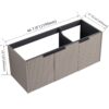 Contemporary 48" Wall Mounted Bathroom Vanity With 3 Soft Close Doors - Khaki - Image 5
