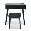 Makeup Vanity Desk With Flip Top Mirror And LED Light, Dressing Table With Charging Station, 2 Drawers And Fold Up Panel, Vanity Set With Cushioned Stool For Bedroom - Black - Image 16