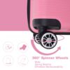 Hardshell Suitcase Double Spinner Wheels Pp Luggage Sets Lightweight Durable Suitcase With Tsa Lock, 3 Piece Set (20/24/28) - Pink - Image 6