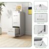 Premium Metal Vertical 3 Drawer File Cabinet With Lock For A4 Legal / Letter Size Documents, Steel - Gunmetal Black - Image 6