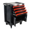 Removable 4 Drawer Metal Tool Cart With Lock - Black / Red - Image 5