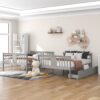 Full Over Full Bunk Bed With Drawers And Ladder For Bedroom - Gray - Image 13