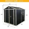 Resin Outdoor Storage Shed Kit Perfect To Store Patio Furniture - Black - Image 4