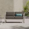 Outdoor Aluminum Loveseat With Cushion - Gray - Image 8