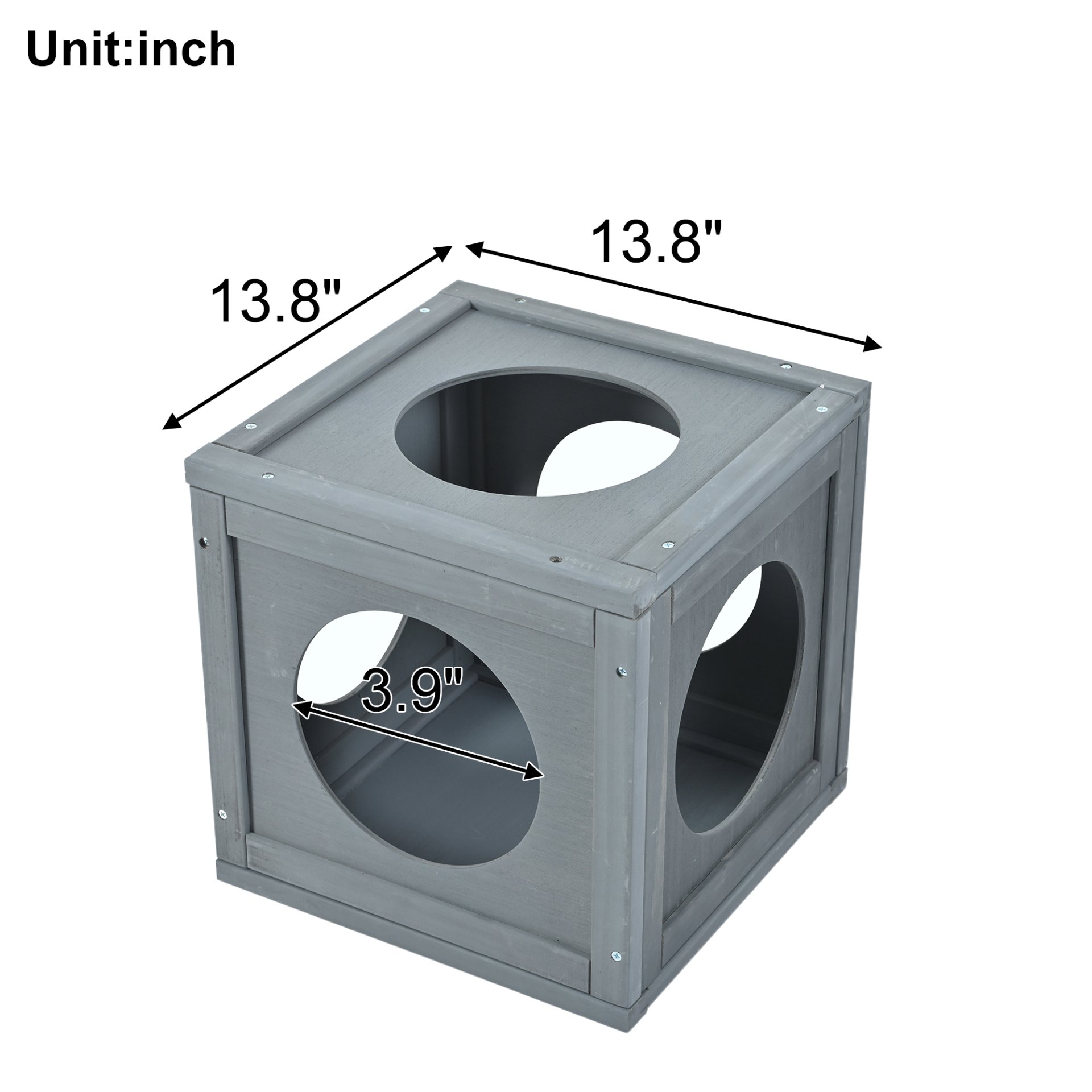 Outdoor Cat House With Shelves And Weather Protection, Removable Wood Boxes - Gray - Image 10