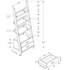 Bookshelf, Bookcase, Etagere, Ladder, 4 Tier, For Office, Contemporary & Modern - Gray - Image 6