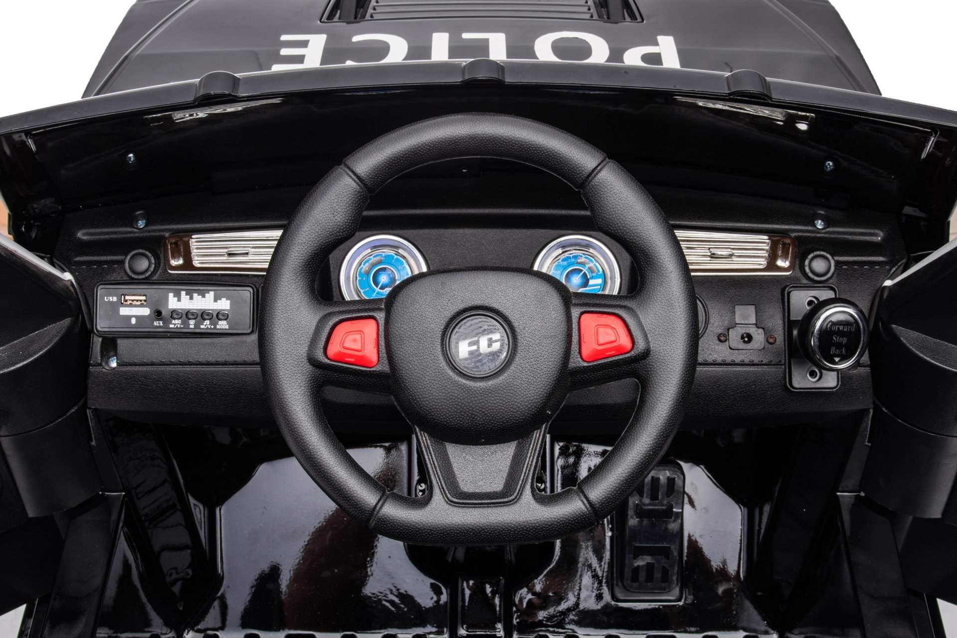 12V7A 30W*2 Four-Wheel Drive Leather Seat One Button Start, Forward And Backward, High And Low Speed, Music, Front Light, Power Display, Two Doors Can Open, 2.4G R / C, Seat Belt Four Wheel Absorber - Black - Image 22