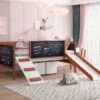 Aurea - Twin Loft Bed With Slide Slats Ststem Included - Cherry Oak / White - Image 6