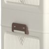 Portable Wardrobe Closet Storage Organizer With Magnetic Doors And Hanging Rod - Cream White - Image 15