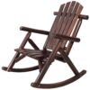 Wooden Porch Rocker Chair, Durable Wooden Porch Rocker Chair, Fir Log Rocking Chair, Patio Rockers For Outside, Garde - Brown - Image 9