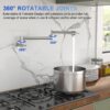 Wall Mount Pot Filler Faucet Folding Stretchable Kitchen Sink Faucet With 2 Handles - Brushed Nickel - Image 7