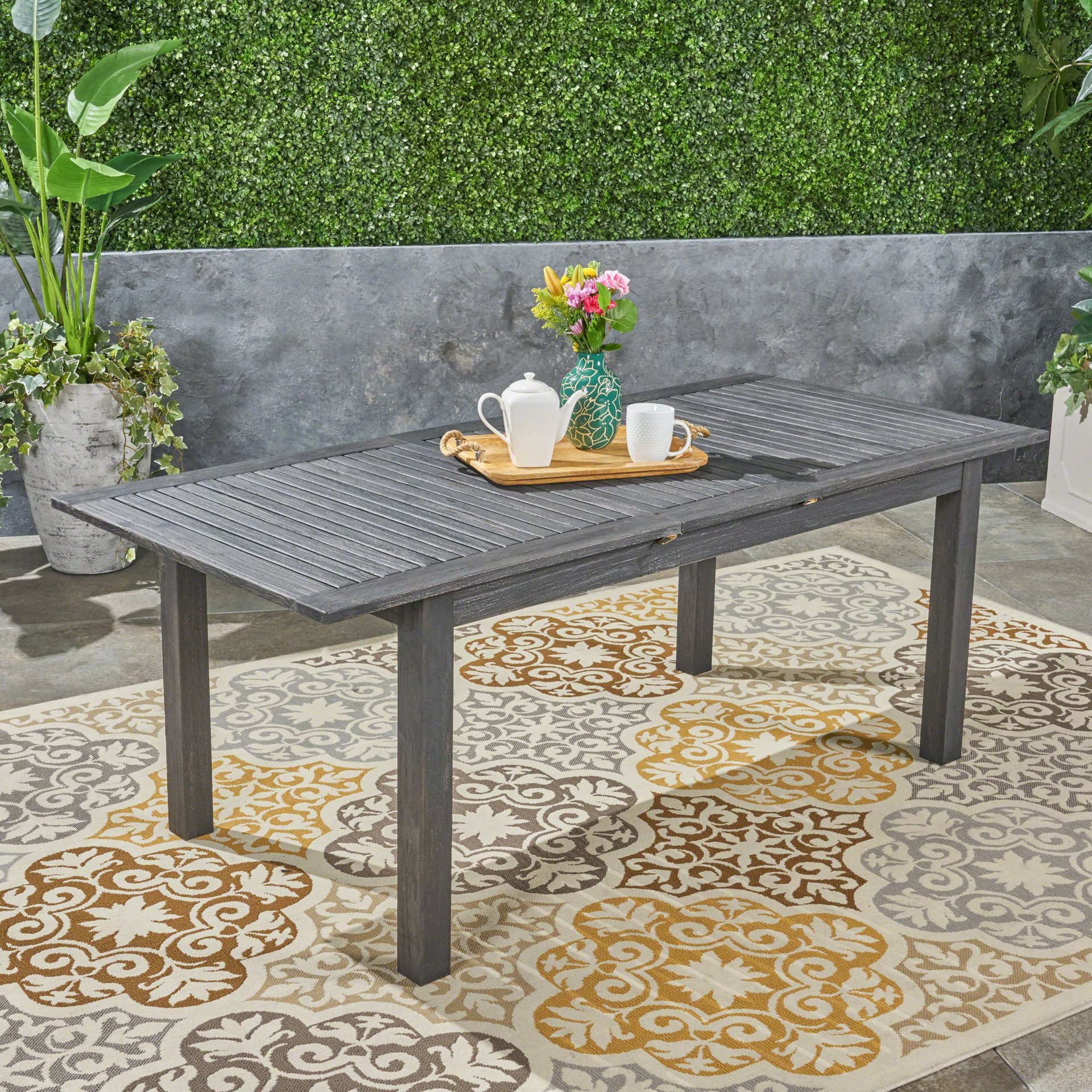 Outdoor Expandable Dining Table - Dark Gray - Image 6