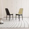 Modern Dining Chair (Set of 2) With Cushions And Metal Legs - Beige / Black - Image 6