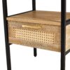 Rattan End Table With Power Outlet & USB Ports, Modern Nightstand With Drawer And Metal Legs, Side Table For Living Room, Bedroom - Natural - Image 10