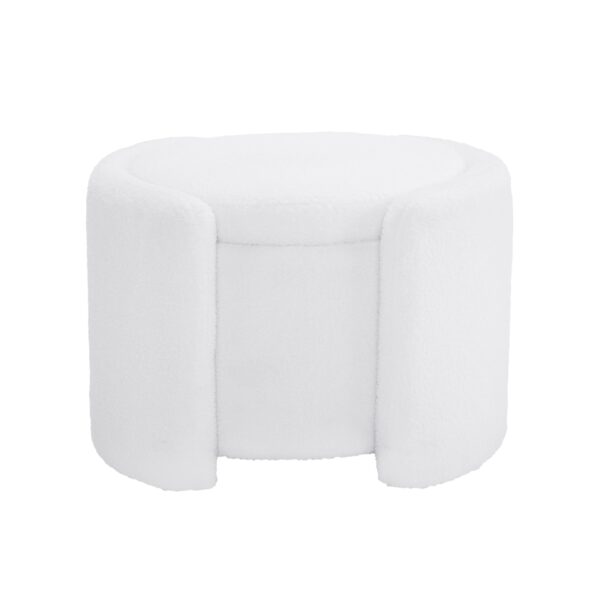 Cozy Boucle Storage Ottoman: Stylish Comfort With Hidden Storage - White