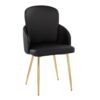 Dahlia - Contemporary Dining Chair (Set of 2) - Gold / Black - Image 2
