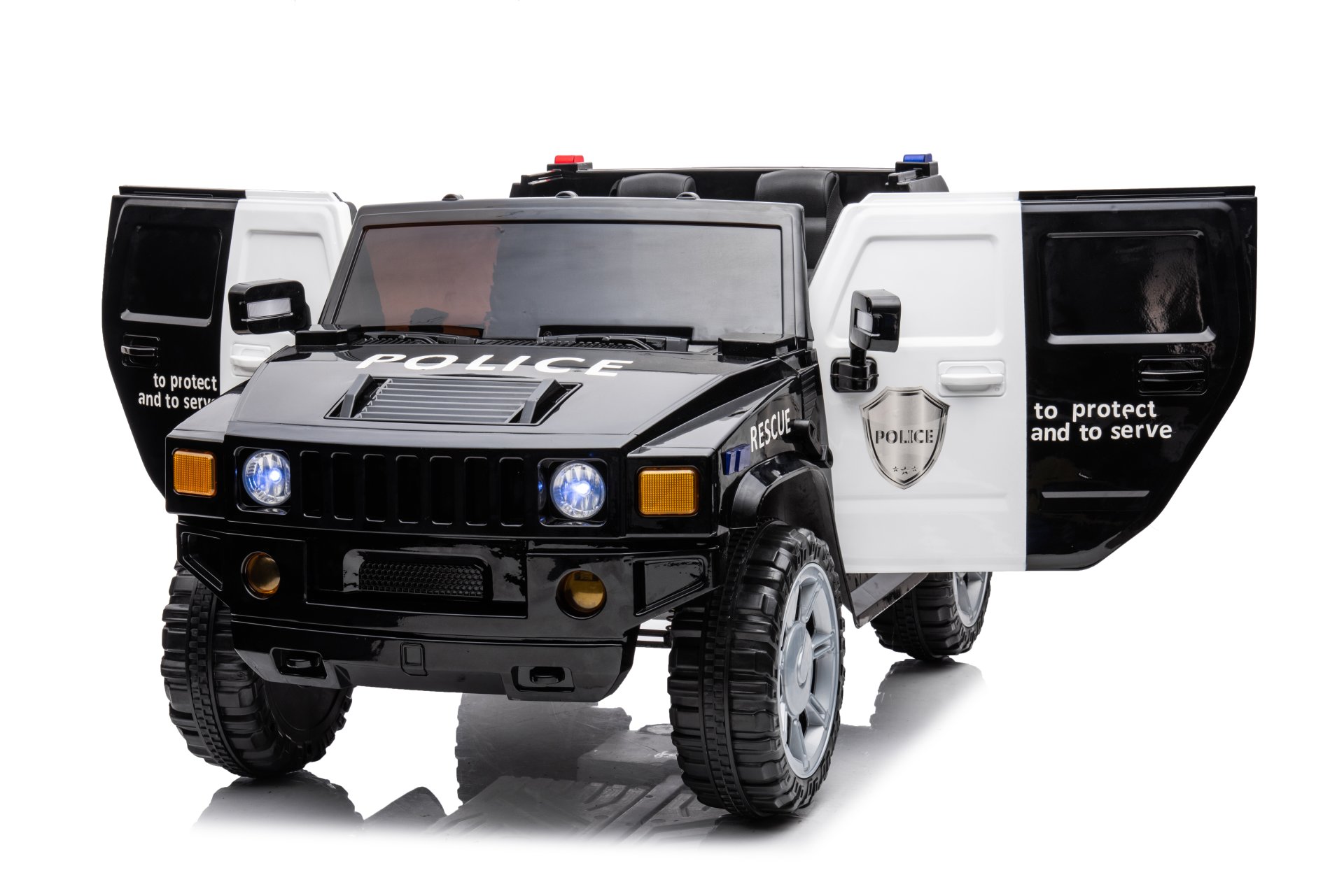 12V7A 30W*2 Four-Wheel Drive Leather Seat One Button Start, Forward And Backward, High And Low Speed, Music, Front Light, Power Display, Two Doors Can Open, 2.4G R / C, Seat Belt Four Wheel Absorber - Black - Image 7