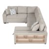 U-Shaped Sectional Sofa Pull-Out Sofa Bed With Two USB Ports, A Storage Chaise Lounge And Four Back Pillows For Living Room - Beige - Image 19