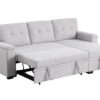 Lucca II - Woven Fabric Reversible Sleeper Sectional Sofa With Storage Chaise and Pocket Coil Seating - Light Gray - Image 13