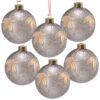 Christmas Ball Ornaments, Decorative Hanging Ball Christmas Tree Ornaments For Holiday Party Decorations (Set of 6) - Silver - Image 2
