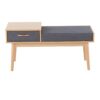 Telephone Contemporary Bench With Pull Out Drawer - Natural / Gray - Image 5
