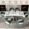 Dining Chairs, Modern Faux Leather Dining Metal Legs (Set of 2) - Green - Image 7