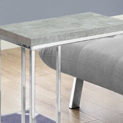 Accent Table, C - Shaped, Contemporary - Gray