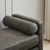 Elegant Upholstered Bench, Daybed, Ottman With Wood Legs & 2 Bolster Pillows For Bedroom, Living Room, Entryway - Gray - Image 12