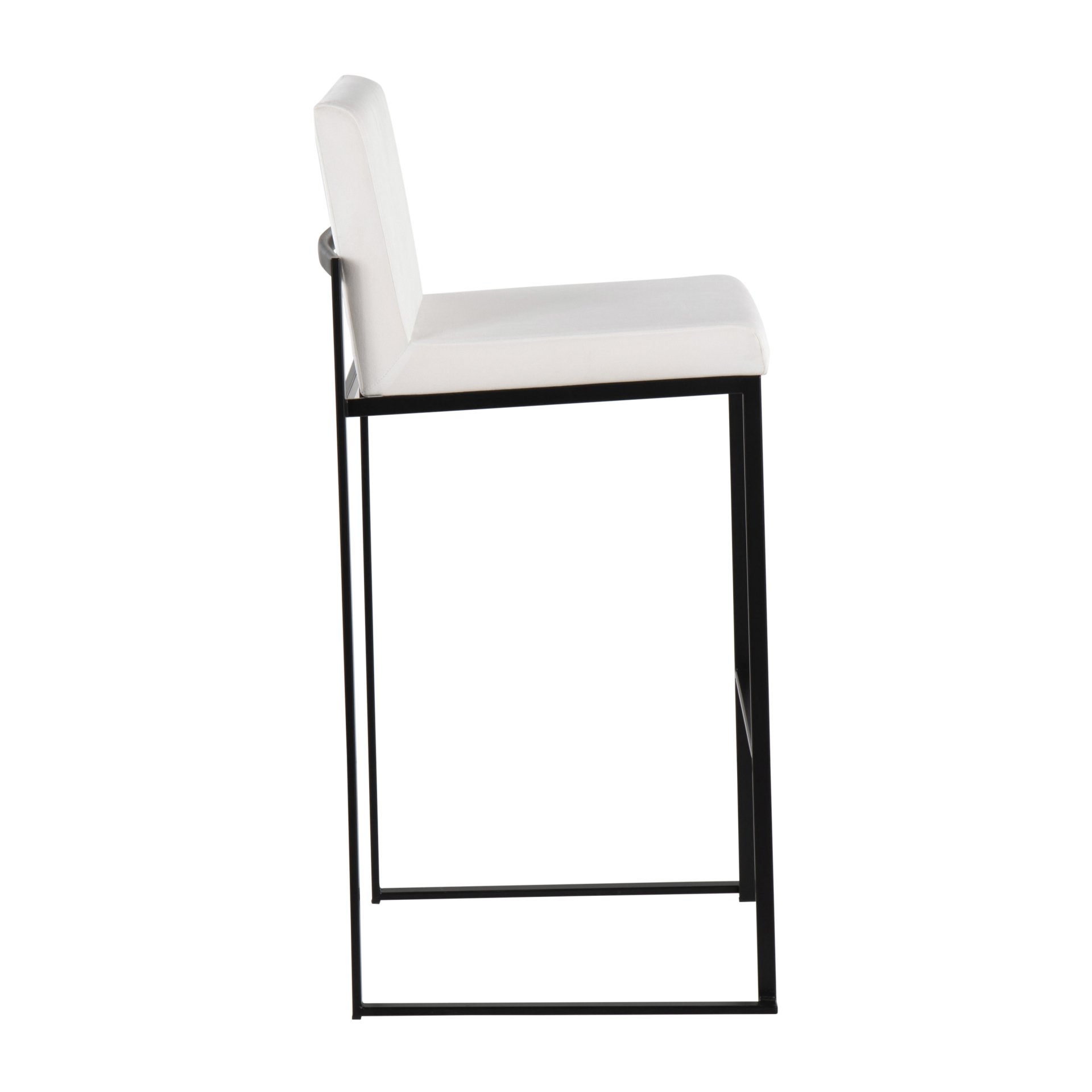 Fuji - Contemporary High Back Barstool (Set of 2) - Black / White - Image 3