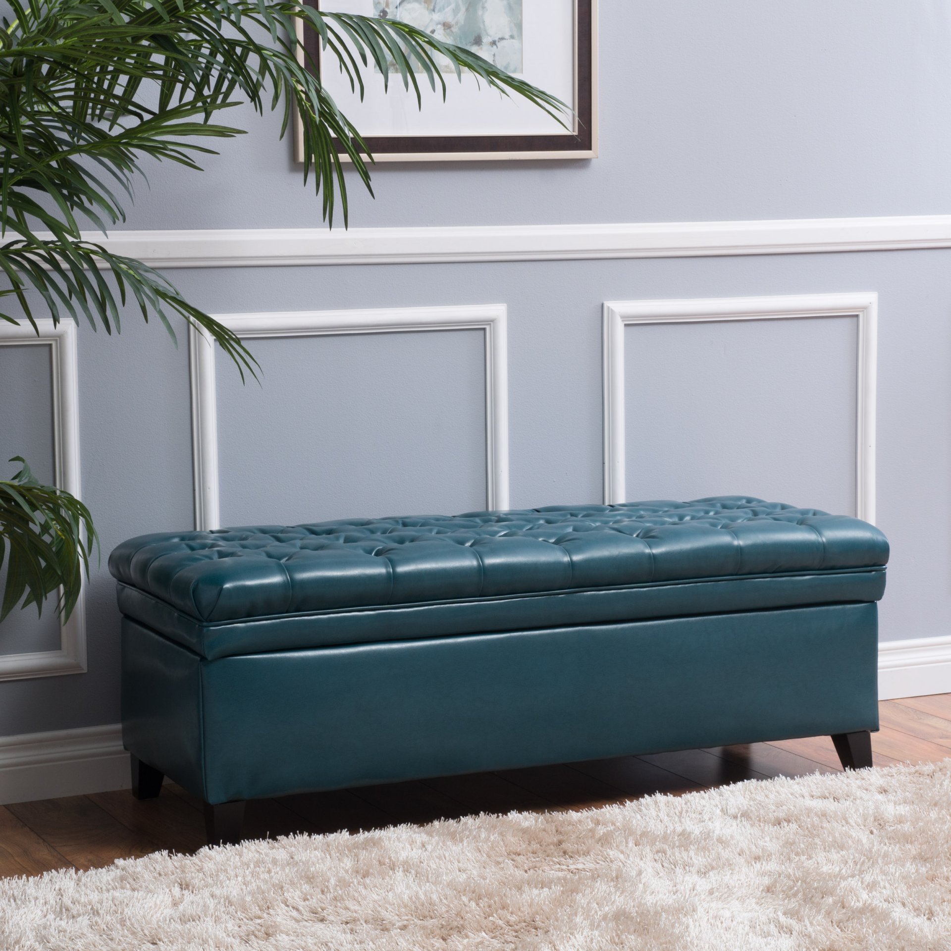 Juliana - Teal Storage Ottoman With Spacious Interior - Teal - Image 4