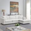 Modern Sectional Sofa With Throw Pillows, Cloud L Shaped Couch Set With Wide 4 Seat Comfy Couch Set With Movable Ottoman - White - Image 18