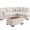 Joshua - Woven Fabric Sectional Sofa With Right Facing Chaise and Console Ottoman - Beige - Image 2