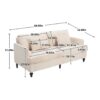 Mid Century Modern Chenille Fabric Loveseat Sofa With Brown Wood Feet, 2 Seat Upholstered Couch For Living Room And Bedroom - Beige - Image 3