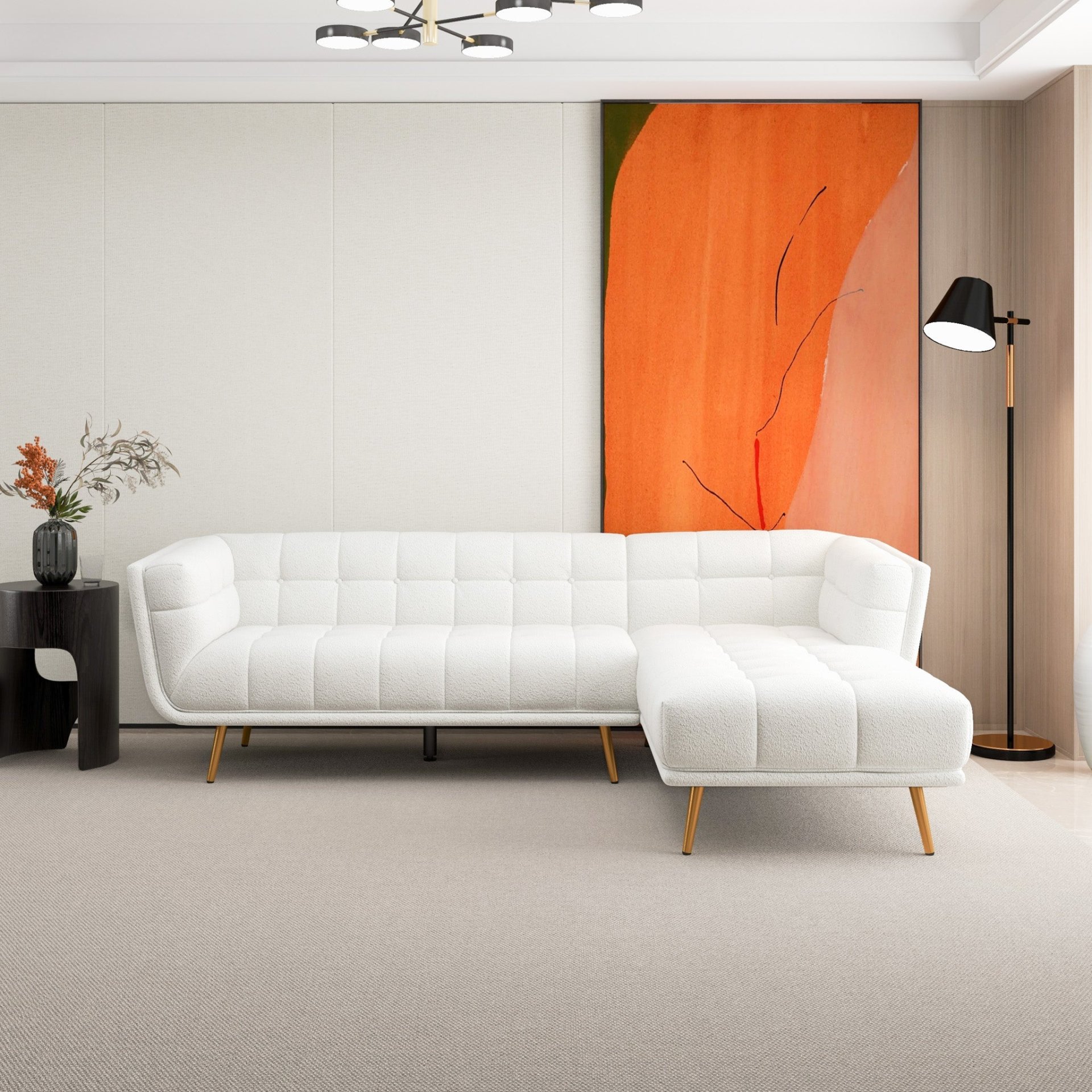 Addison - Right Sectional Sofa - Cream - Image 7