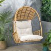 Malia - Outdoor / Indoor Wicker Hanging Chair With Cushion - Brown / Beige - Image 2