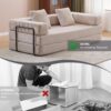Floor Couch, Compression Sofa, Convertible Floor Sofa Bed With Pillow Back Support Armrest - Light Gray - Image 6