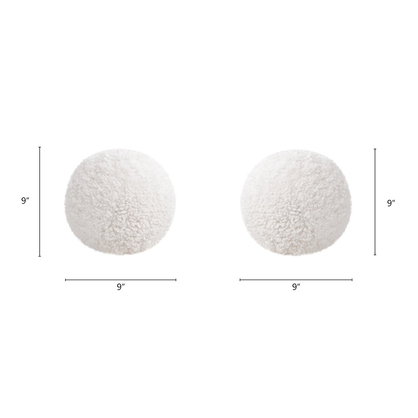 Ayla - Round Sphere Accent Ball Throw Pillow - Curly White - Image 7