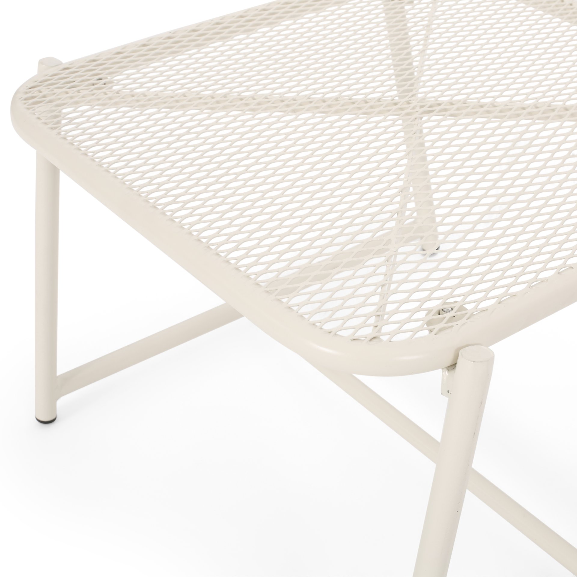 Kincaid - Modern Side Table With Mesh Top - Matte White - Image 7