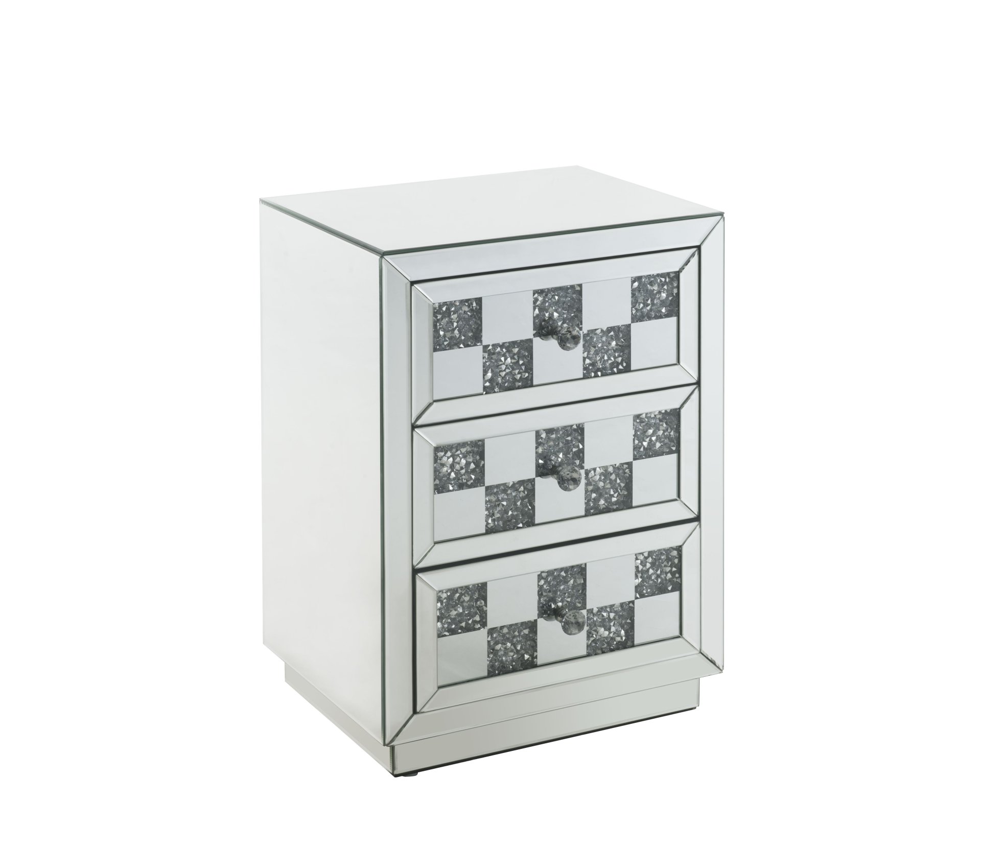 Noralie - Mirrored Faux Diamonds Accent Table - Silver - Image 2
