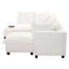 U - Shaped Sectional Sofa Modular Sofa Couch With A Movable Ottoman, A Coffee Table With Hidden Charging Devices For Living Room - White - Image 21