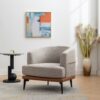 Modern Two-Tone Barrel Chair, Upholstered Round Armchair For Living Room Bedroom Reading Room - Burnt Orange - Image 2
