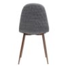 Mid Century Dining Chair (Set of 2) With Fabric Upholstery, Dark Walnut Metal Legs - Light Gray - Image 8